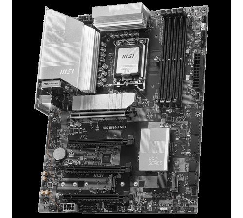 Материнская плата MSI PRO B860-P WIFI B860, LGA1851, 4*DDR5, 4*PCIEx16, 3*M.2, 1*TypeC, 2*USB3.2Gen2, 6*USB3.2Gen1, 8*USB2.0, 4*SATA3.0, 5G, Type-C DP, DP, HDMI, ATX, RTL