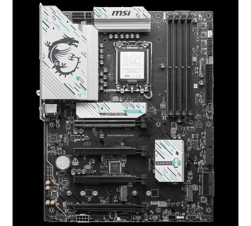 Материнская плата MSI B860 GAMING PLUS WIFI B860, LGA1851, 4*DDR5, 4*PCIEx16, 3*M.2, 1*TypeC, 2*USB3.2Gen2, 6*USB3.2Gen1, 8*USB2.0, 4*SATA3.0, 5G, Type-C DP, DP, HDMI, ATX, RTL