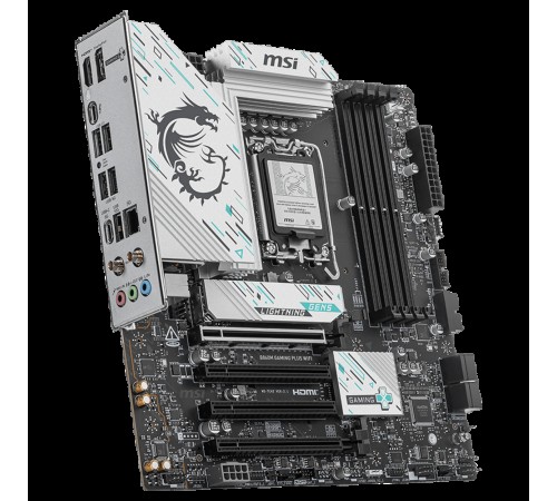 Материнская плата MSI B860M GAMING PLUS WIFI B860, LGA1851, 4*DDR5, 4*PCIEx16, 3*M.2, 1*TypeC, 1*USB3.2Gen2, 5*USB3.2Gen1, 6*USB2.0, 4*SATA3.0, 5G, Type-C DP, DP, HDMI, M-ATX, RTL
