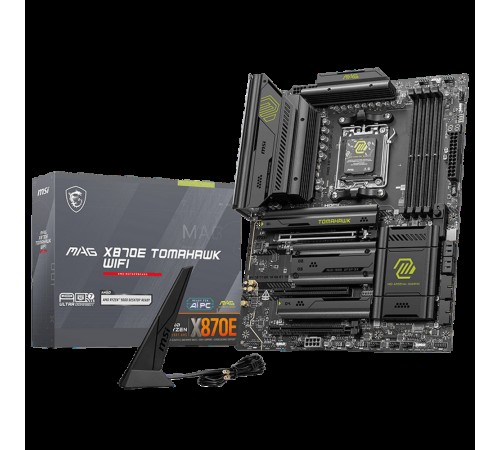 Материнская плата MSI MAG X870E TOMAHAWK WIFI SocketAM5 AMD X870 4xDDR5 ATX AC`97 8ch(7.1) 5Gigabit RAID+HDMI
