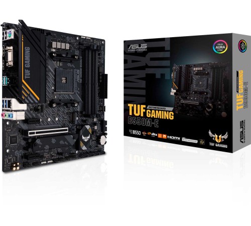 Материнская плата Asus TUF GAMING B550M-E Soc-AM4 AMD B550 4xDDR4 mATX AC`97 8ch(7.1) GbLAN RAID+VGA+HDMI+DP