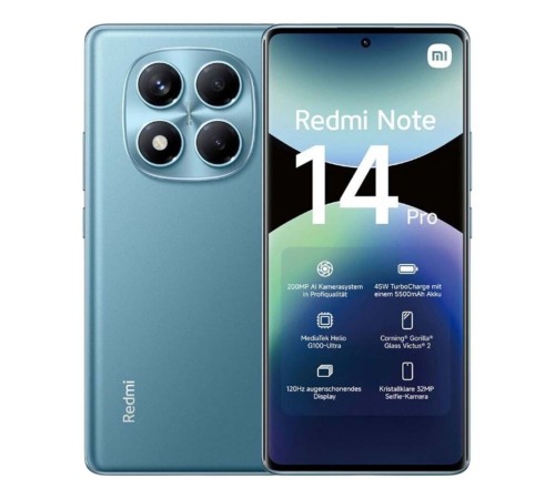 Смартфон Xiaomi Redmi Note 14 Pro RU 12+256 Ocean Blue Смартфон Xiaomi Redmi Note 14 Pro RU 12+256 Ocean Blue