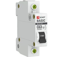 Выключатель автоматический EKF MCB4729-1-25C 25A тип C 4.5kA 1П 230В 1мод белый