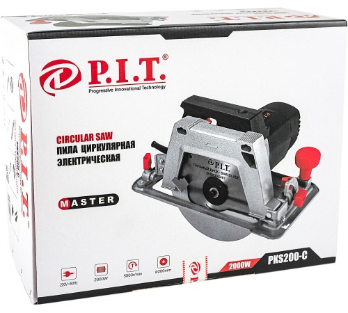 Циркулярная пила (дисковая) P.I.T. PKS200-C МАСТЕР 2000Вт (ручная)