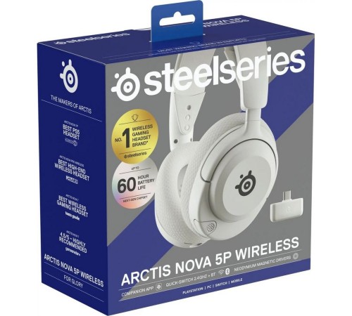 Наушники SteelSeries Arctis Nova 5P Wireless White Наушники SteelSeries Arctis Nova 5P Wireless White