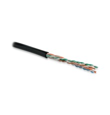 Кабель информационный Hyperline UUTP4R-C5E-S24-OUT-PE-BK-500 кат.5E UTP 4 пары 24AWG PE внешний 500м черный