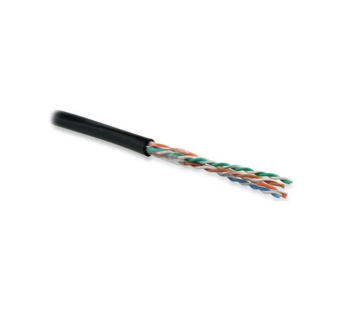 Кабель информационный Hyperline UUTP4R-C5E-S24-OUT-PE-BK-500 кат.5E UTP 4 пары 24AWG PE внешний 500м черный Кабель информационный Hyperline UUTP4R-C5E-S24-OUT-PE-BK-500 кат.5E UTP 4 пары 24AWG PE внешний 500м черный