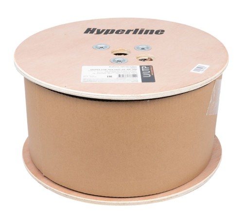 Кабель информационный Hyperline UUTP4R-C5E-S24-OUT-PE-BK-500 кат.5E UTP 4 пары 24AWG PE внешний 500м черный Кабель информационный Hyperline UUTP4R-C5E-S24-OUT-PE-BK-500 кат.5E UTP 4 пары 24AWG PE внешний 500м черный