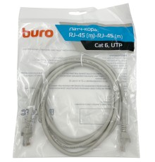 Патч-корд Buro UTP 4 пары cat6 CCA molded 2м серый RJ-45 (m)-RJ-45 (m)