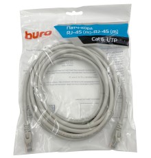 Патч-корд Buro UTP 4 пары cat6 CCA molded 5м серый RJ-45 (m)-RJ-45 (m)