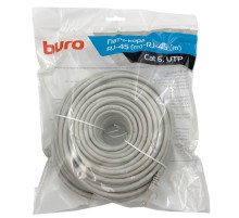 Патч-корд Buro UTP 4 пары cat6 CCA molded 30м серый RJ-45 (m)-RJ-45 (m)
