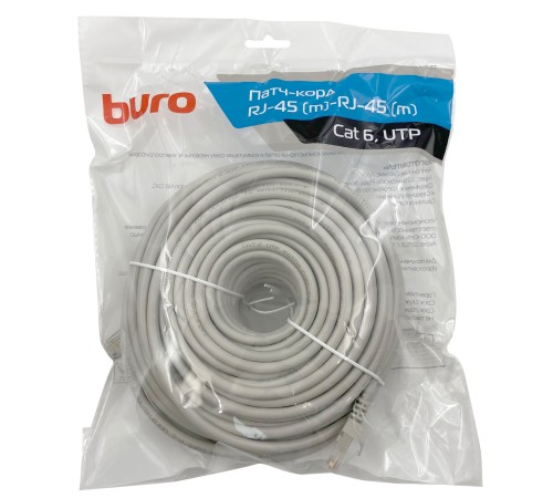 Патч-корд Buro UTP 4 пары cat6 CCA molded 30м серый RJ-45 (m)-RJ-45 (m) Патч-корд Buro UTP 4 пары cat6 CCA molded 30м серый RJ-45 (m)-RJ-45 (m)
