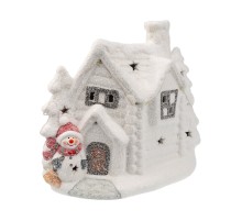 Фигура Neon-Night Home Домик со снеговиком 1лам. керамика (505-007)