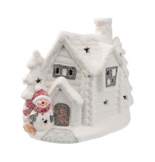 Фигура Neon-Night Home Домик со снеговиком 1лам. керамика (505-007)
