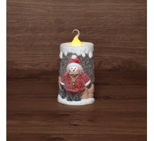 Neon-night 505-016 Керамическая фигурка «Свечка со снеговиком» 10.5х9х17.6 см