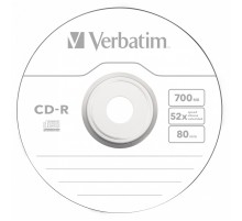 Диск CD-R Verbatim 700Mb 52x Slim case (1шт) (43347)