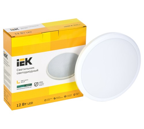 Светильник IEK 12Вт 4000K белый (LDPB0-3001-12-4000-K01)
