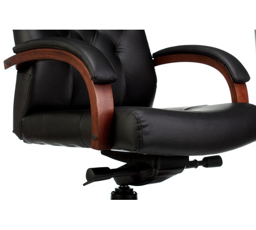 Кресло руководителя Бюрократ T-9928WALNUT черный кожа крестовина металл/дерево