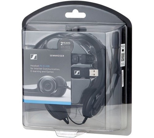 Наушники с микрофоном Sennheiser PC 8 черный 2м накладные USB оголовье (504197) Наушники с микрофоном Sennheiser PC 8 черный 2м накладные USB оголовье (504197)