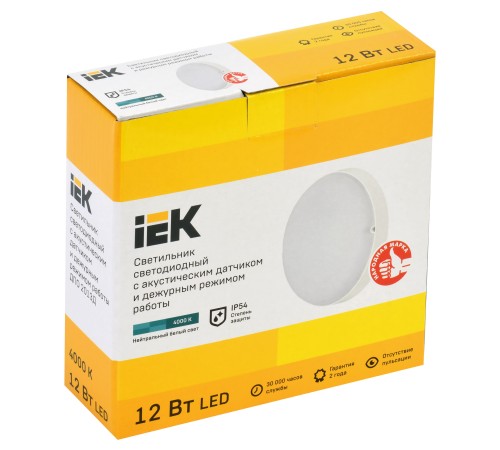 Светильник IEK 12Вт 4000K белый (LDPO3-2013D-12-4000-K01)