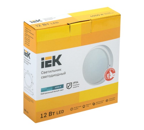 Светильник IEK 12Вт 4000K белый (LDPO0-4002-12-4000-K01)