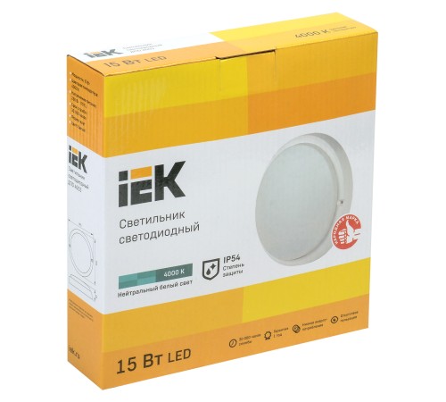 Светильник IEK 15Вт 4000K белый (LDPO0-4003-15-4000-K01)