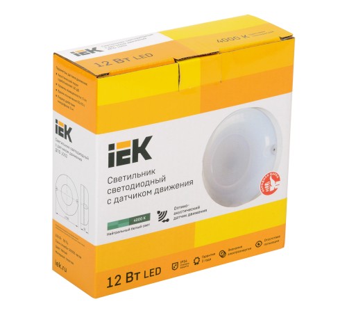 Светильник IEK 12Вт 4000K белый (LDPO3-1002-012-4000-K01)