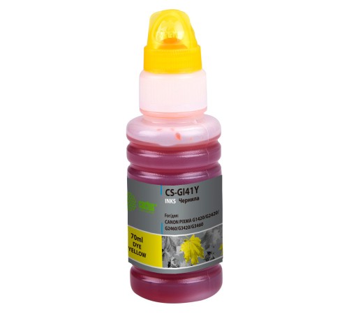 Чернила Cactus CS-GI41Y желтый 70мл для Canon PIXMA G1420/G2420/G2460/G3420/G3460