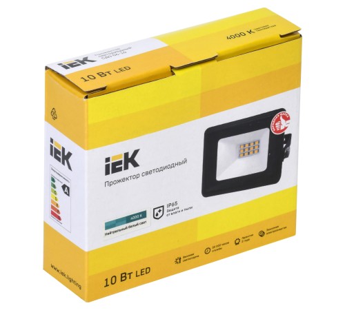 Прожектор уличный IEK СДО LPDO601-10-40-K02 светодиодный 10Вт корп.алюм.черный Прожектор уличный IEK СДО LPDO601-10-40-K02 светодиодный 10Вт корп.алюм.черный