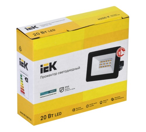 Прожектор уличный IEK СДО LPDO601-20-40-K02 светодиодный 20Вт корп.алюм.черный Прожектор уличный IEK СДО LPDO601-20-40-K02 светодиодный 20Вт корп.алюм.черный