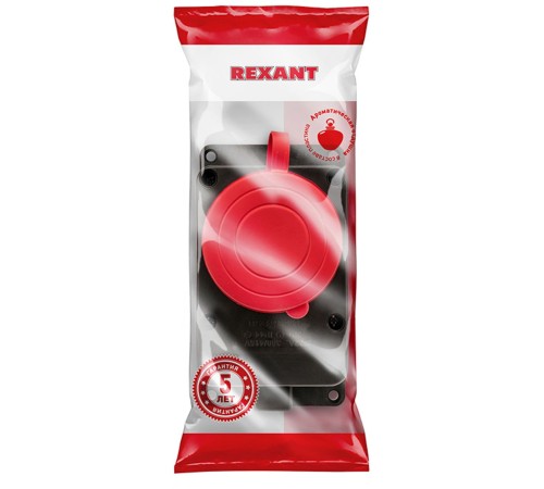 Розетка силов. Rexant 111-007 откр. зазем. крыш. IP44 черный/красный (упак.:1шт) Розетка силов. Rexant 111-007 откр. зазем. крыш. IP44 черный/красный (упак.:1шт)