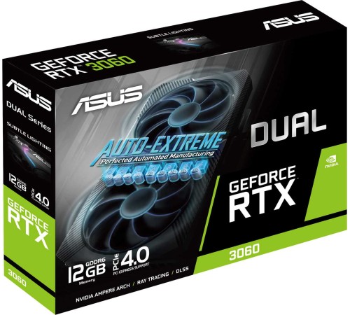 Видеокарта Asus PCI-E 4.0 DUAL-RTX3060-12G-V2 LHR NVIDIA GeForce RTX 3060 12288Mb 192 GDDR6 1665/15000/HDMIx1/DPx3/HDCP Ret Видеокарта Asus PCI-E 4.0 DUAL-RTX3060-12G-V2 LHR NVIDIA GeForce RTX 3060 12288Mb 192 GDDR6 1665/15000/HDMIx1/DPx3/HDCP Ret