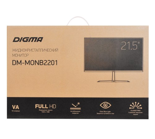 Монитор Digma 21.5" DM-MONB2201 стальной VA LED 5ms 16:9 HDMI матовая 200cd 178гр/178гр 1920x1080 D-Sub FHD 1.9кг Монитор Digma 21.5" DM-MONB2201 стальной VA LED 5ms 16:9 HDMI матовая 200cd 178гр/178гр 1920x1080 D-Sub FHD 1.9кг