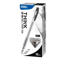 Ручка шариковая Deli EQ2-BK Think 0.7мм прозрачный/черный черные чернила (1 шт)