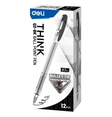 Ручка шариковая Deli EQ2-BK Think 0.7мм прозрачный/черный черные чернила (1 шт)