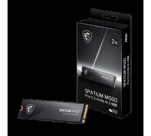 Твердотельный накопитель SSD MSI M.2 2280 2TB SPATIUM M560 Client SSD S78-440Q940-P83, PCIe Gen4x4 with NVMe, 3D TLC, R/ W 4900/ 4400 Твердотельный накопитель SSD MSI M.2 2280 2TB SPATIUM M560 Client SSD S78-440Q940-P83, PCIe Gen4x4 with NVMe, 3D TLC, R/ W 4900/ 4400