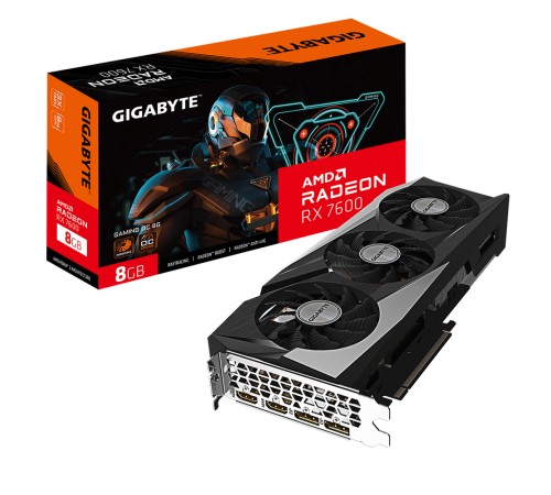 Видеокарта Gigabyte RX7600 GAMING OC 8GB GDDR6 128bit 2xDP 2xHDMI 3FAN RTL