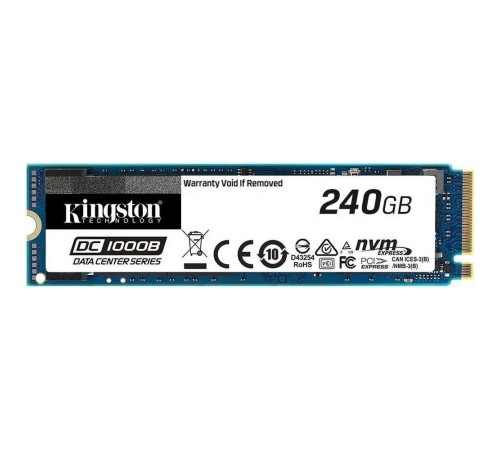Твердотельный накопитель SSD Kingston OEM M.2 2280 240GB  DC1000B Enterprise SSD SEDC1000BM8/240G PCIe Gen3x4 with NVME, 2200/290, IOPS 111/12K, MTBF 2M, 3D TLC, 248TBW, 0.5DWPD (303599) oem