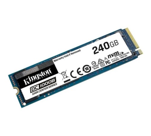 Твердотельный накопитель SSD Kingston OEM M.2 2280 240GB  DC1000B Enterprise SSD SEDC1000BM8/240G PCIe Gen3x4 with NVME, 2200/290, IOPS 111/12K, MTBF 2M, 3D TLC, 248TBW, 0.5DWPD (303599) oem