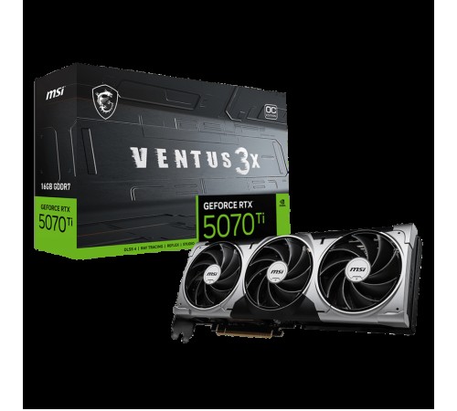 Видеокарта MSI PCI-E nVidia GeForce RTX 5070Ti 16G VENTUS 3X OC () RTL (RTX 5070 Ti 16G VENTUS 3X OC)