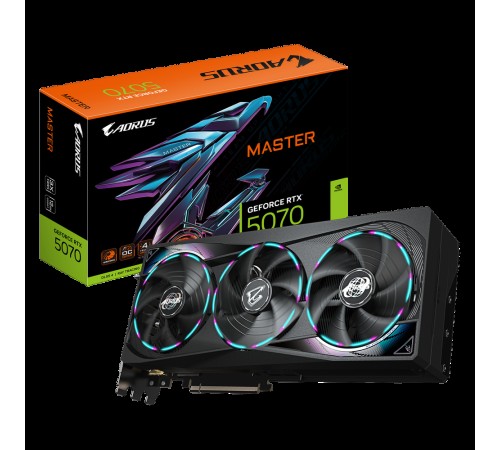 Видеокарта Gigabyte RTX5070 MASTER 12GB GDDR7 192bit 3xDP HDMI 3FAN RTL
