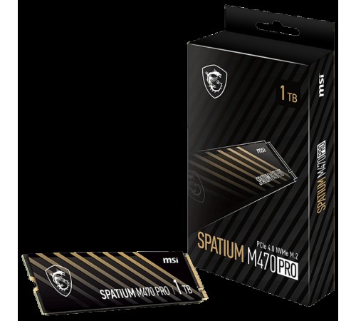 Твердотельный накопитель SSD MSI M.2 2280 1TB SPATIUM M470 PRO Client SSD S78-440L0J0-P83, PCIe Gen4x4 with NVMe