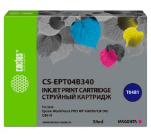 Картридж струйный Cactus CS-EPT04B340 пурпурный (54мл) для Epson WorkForce Pro WF-C8190, WF-C8690