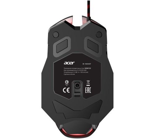 Мышь Acer OMW125 черный оптическая (3200dpi) USB (6but)