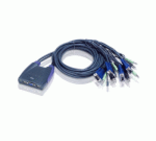 Переключатель электронный ATEN 4-Port USB VGA/Audio Cable KVM Switch (0.9m, 1.2m) (CS64US-AT)