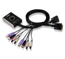 Переключатель электронный ATEN 2-Port USB DVI/Audio Cable KVM Switch with Remote Port Selector (CS682-AT)