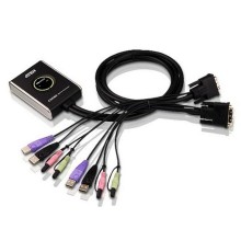 Переключатель электронный ATEN 2-Port USB DVI/Audio Cable KVM Switch with Remote Port Selector (CS682-AT)