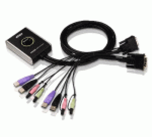 Переключатель электронный ATEN 2-Port USB DVI/Audio Cable KVM Switch with Remote Port Selector (CS682-AT)