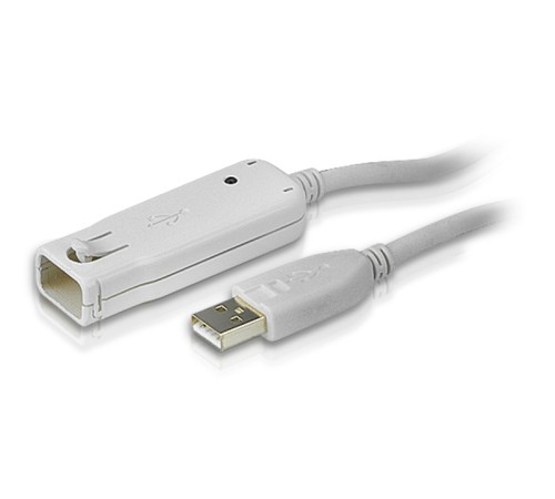 Шнур, USB, A>A, Male-Female,  4 провода, опрессованный, 12 метр., серый, (активныйнаращиваемый до 5штUSB 2.0) ATEN UE2120