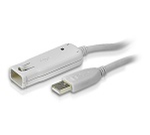 Шнур, USB, A>A, Male-Female,  4 провода, опрессованный, 12 метр., серый, (активныйнаращиваемый до 5штUSB 2.0) ATEN UE2120